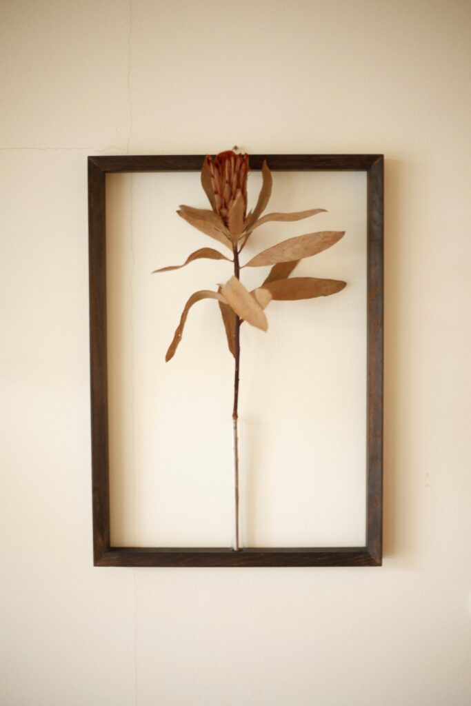 Frame flower vase L oak 鉄媒染仕上げ